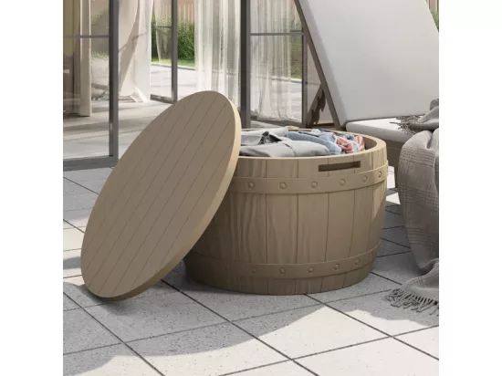 Boîte de rangement de jardin 3 en 1 marron clair polypropylène