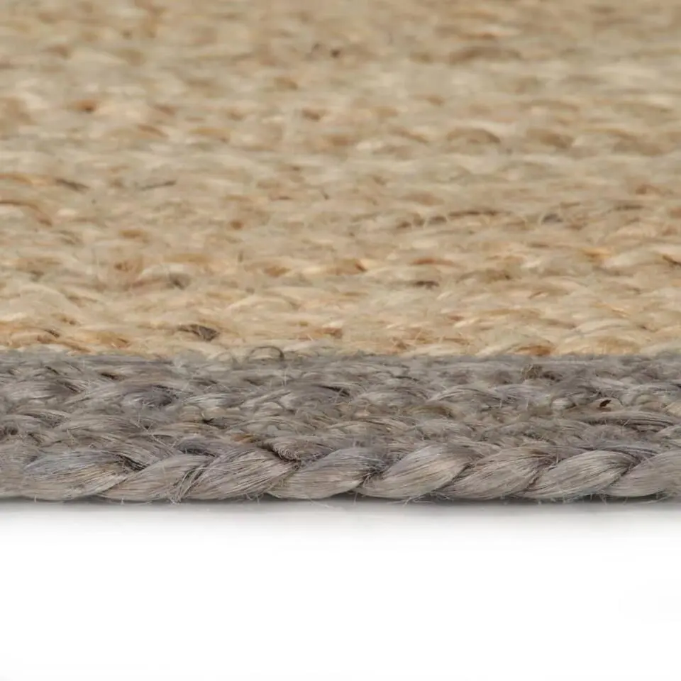 vidaXL Rond Tapijt – Grijs Jute – Ø150 cm – Duurzaam & Natuurlijk