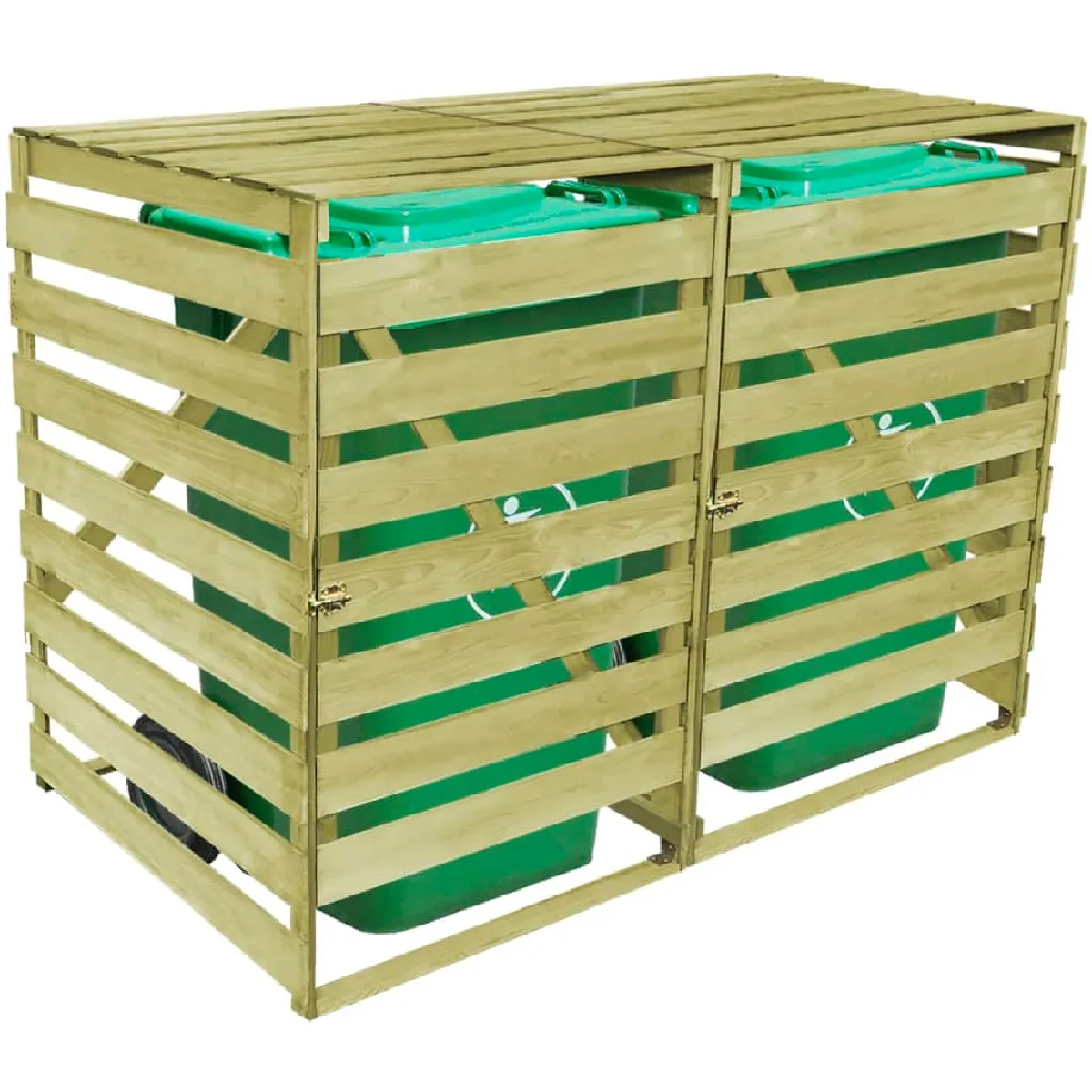 vidaXL Abri Poubelle Double 240 L - Bois