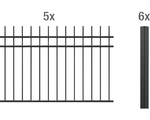 ALBERTS Guardian hekwerk basisset voor betonneren, 10 x 1 m, matzwart