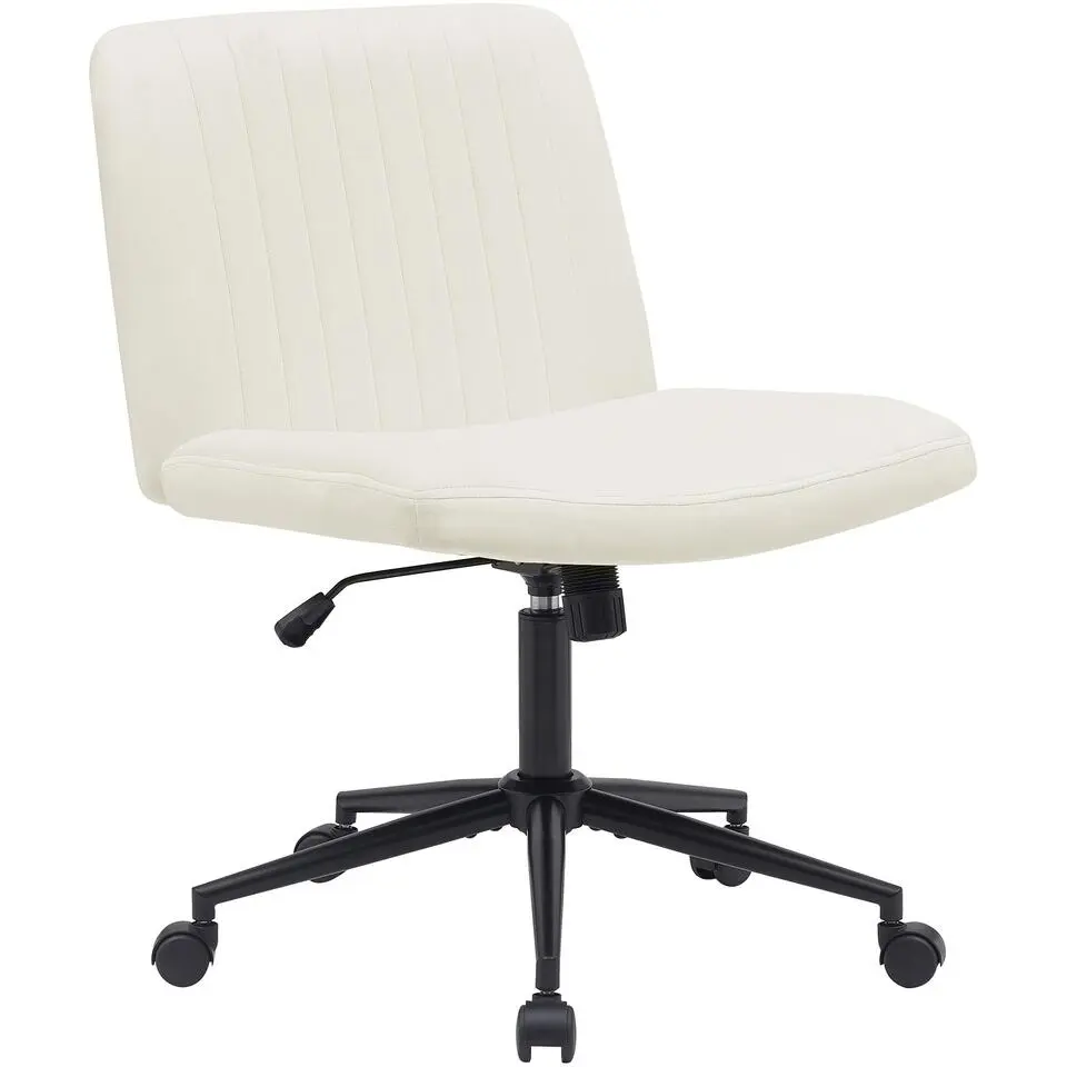 CLP Bureaustoel Kingman zwart Frame - Fluweel - creme
