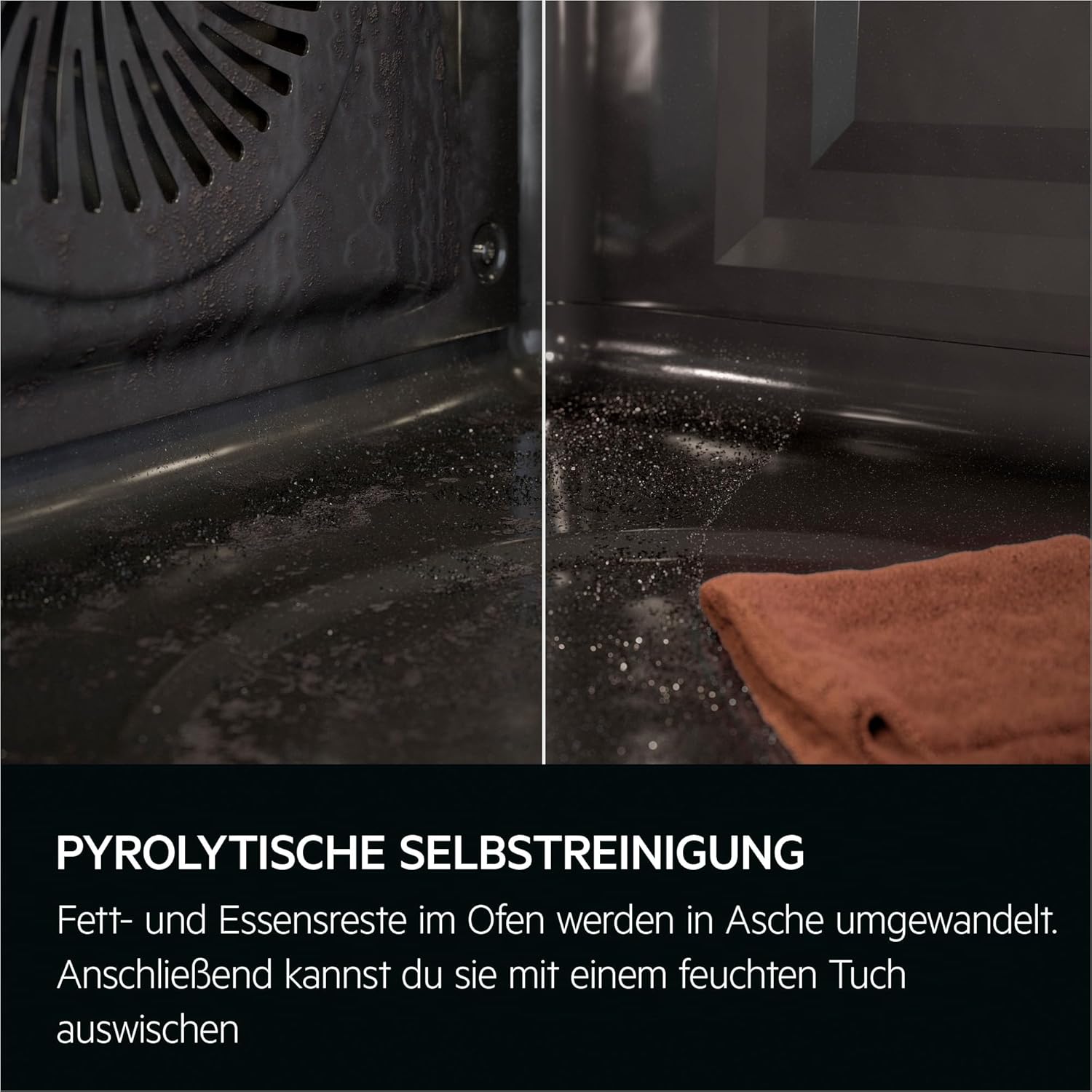 AEG Standherd mit Induktions-Kochfeld 60 cm/Hob²Hood/Pyrolyse – Selbstreinigung/SoftClosing/Touch-Bedienung/Grillfunktion/Display mit Uhr/Kindersicherung/A / CIB6499APB