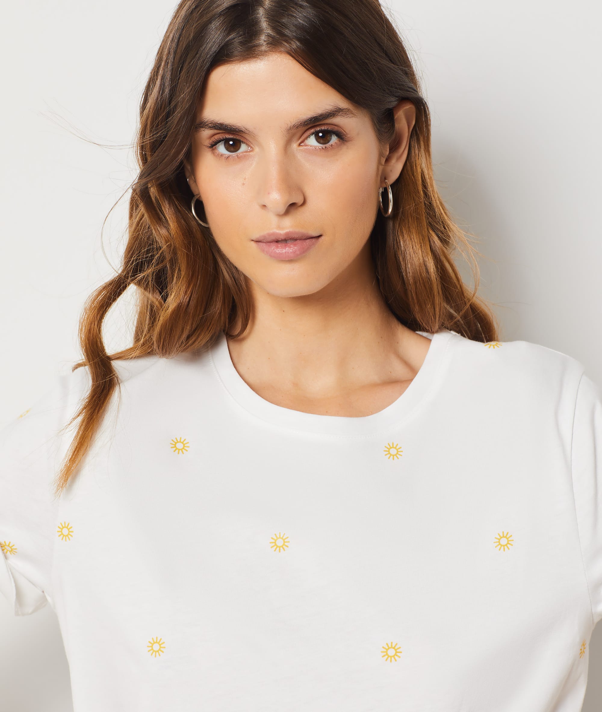 T-shirt manches courte imprimé soleil