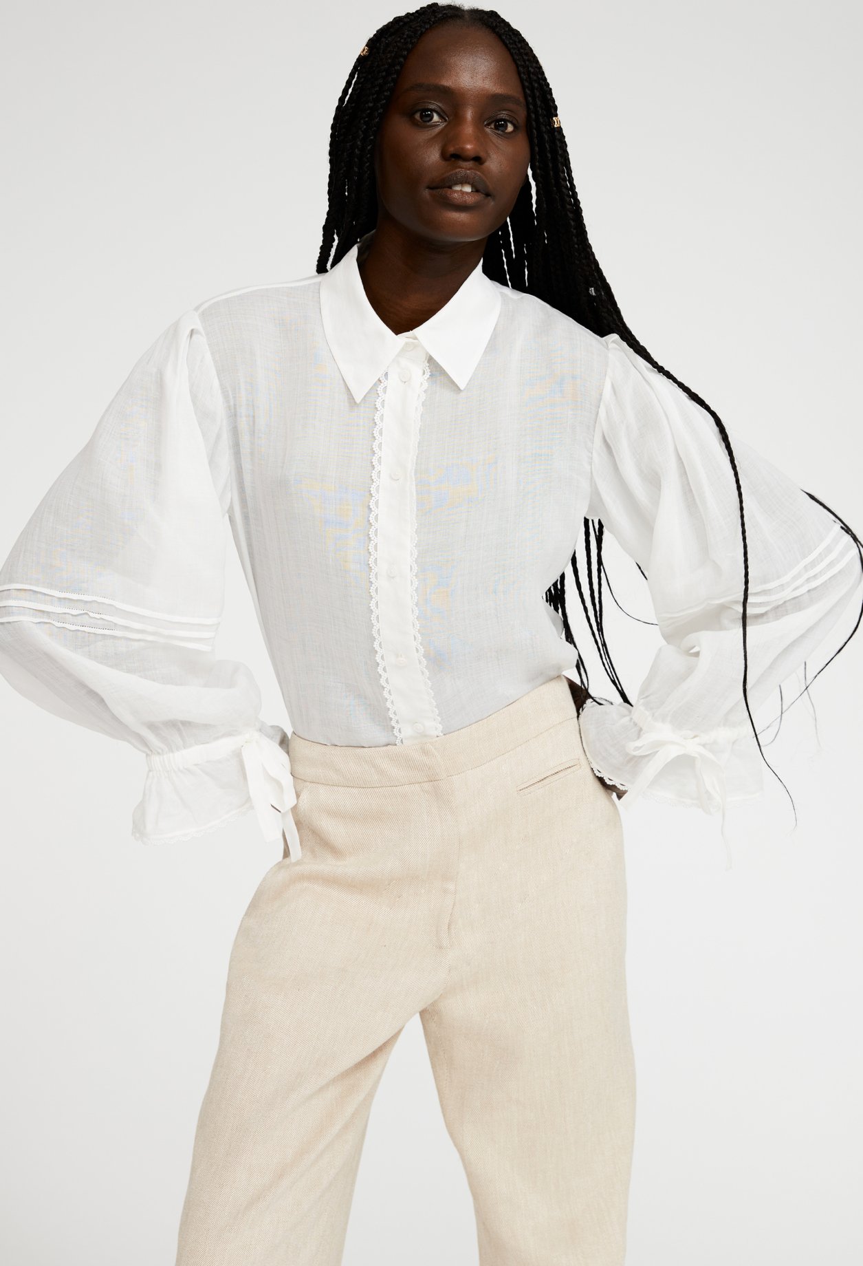 Chemise fluide manches bouffantes
