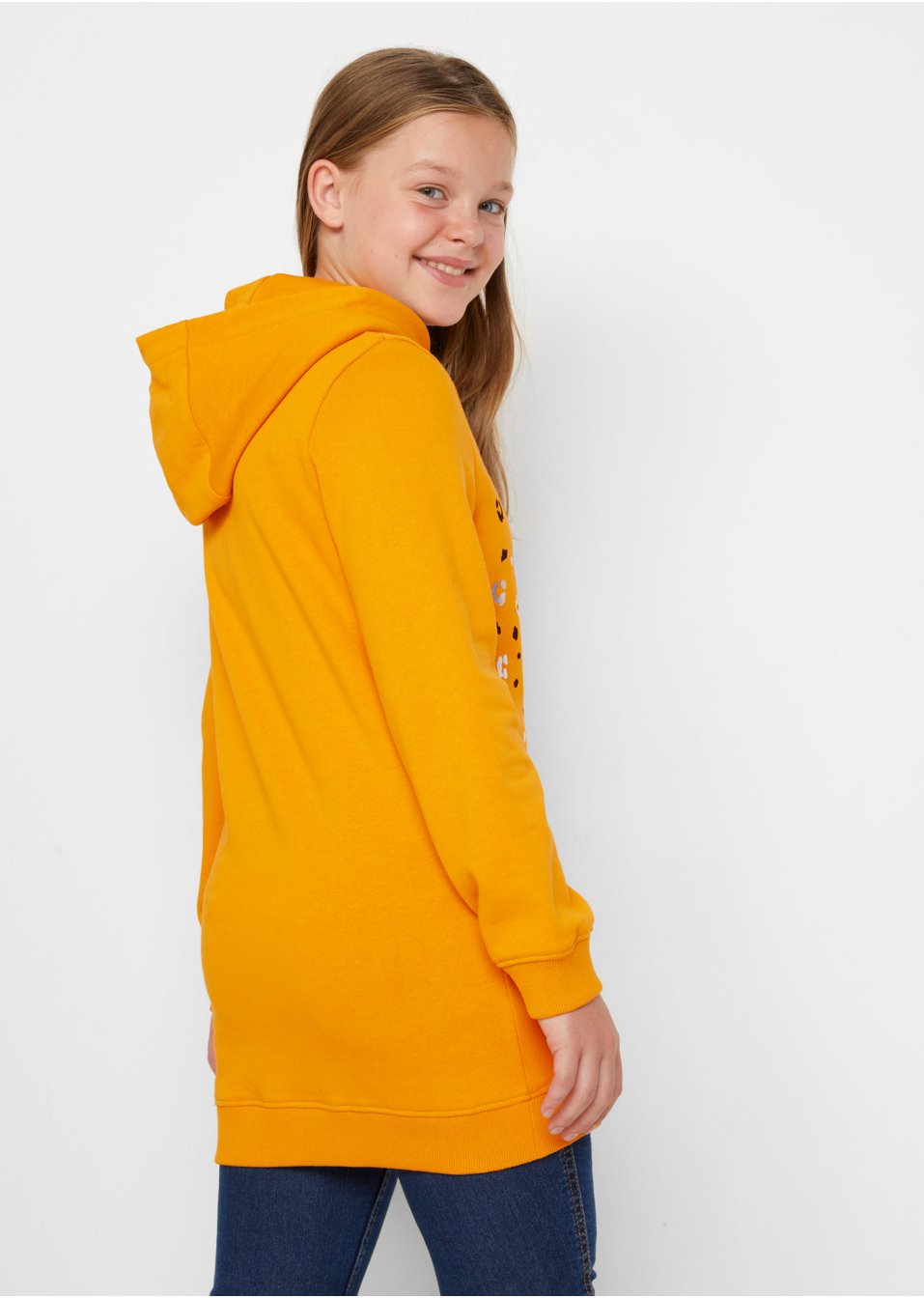 Sweat-shirt à capuche fille en coton