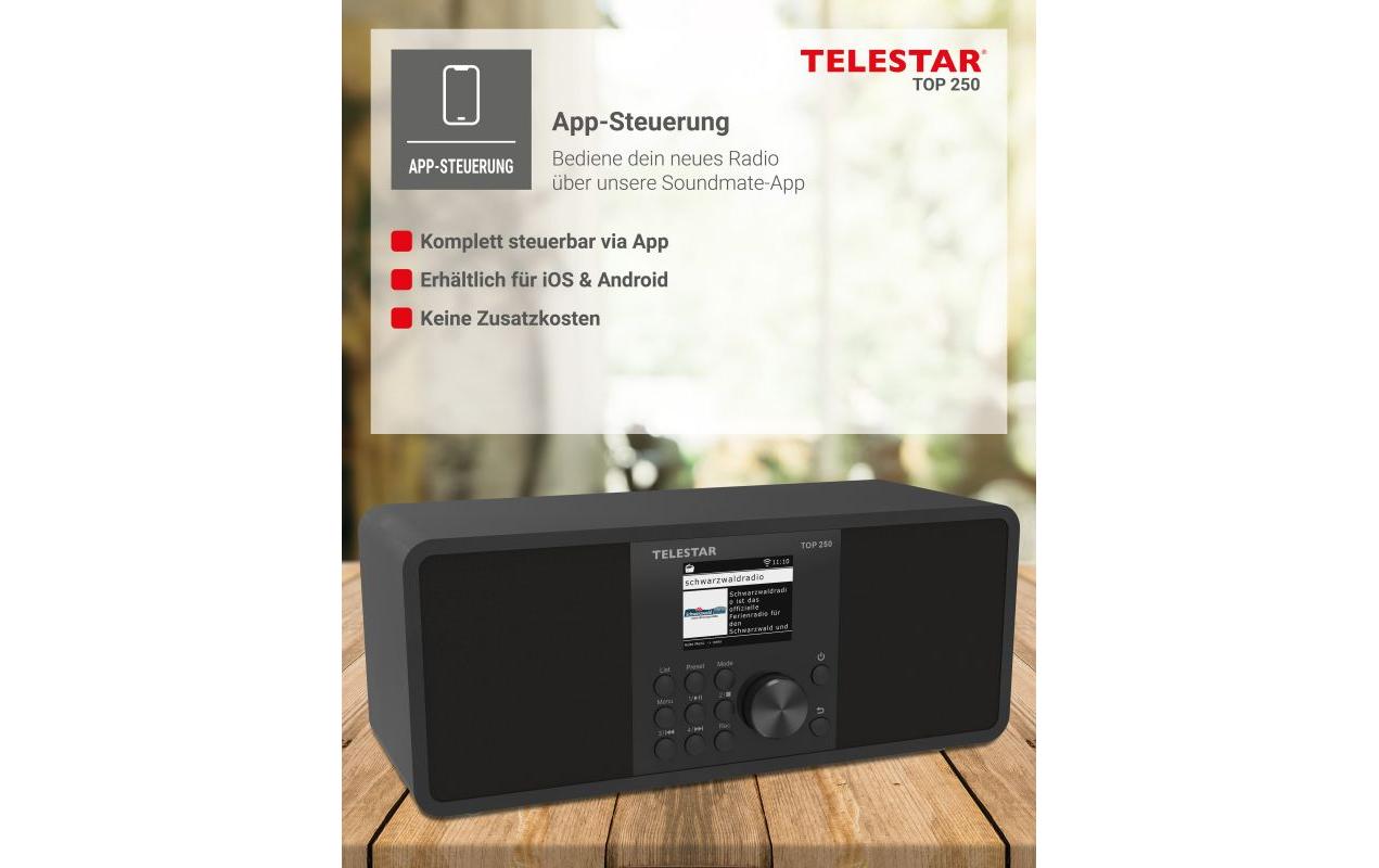 Internet Radio TOP 250 Schwarz<br>Stereo-Radio mit DAB+/FM und Internetradio