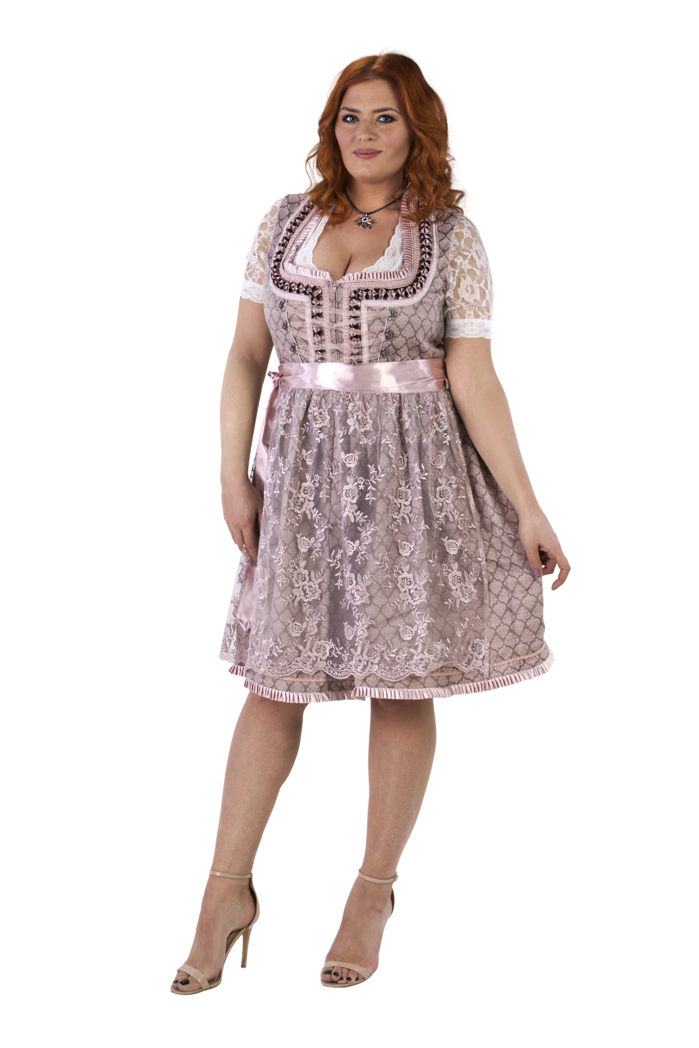 Roze Dirndl Jurk Oktoberfest Dames 2 Delig