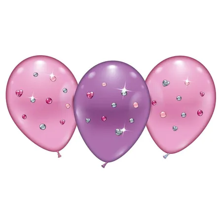 Karaloon 4er Ballonset Do it yourself - Pink Jewels Ø 23-25 cm