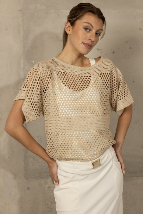 Kimara beige dames trui
