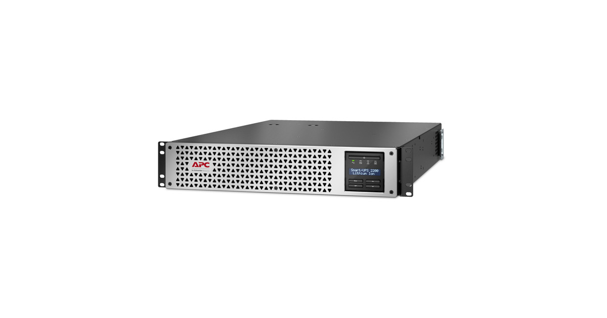 APCSmart-UPS Line Interactief 2200VA Li-ion SMTL2200RMI2UC ups  (Zwart/zilver, 1980 W, 2U, 8x C13 + 1x C19, SmartConnect+SmartSlot, AVR, LCD)
