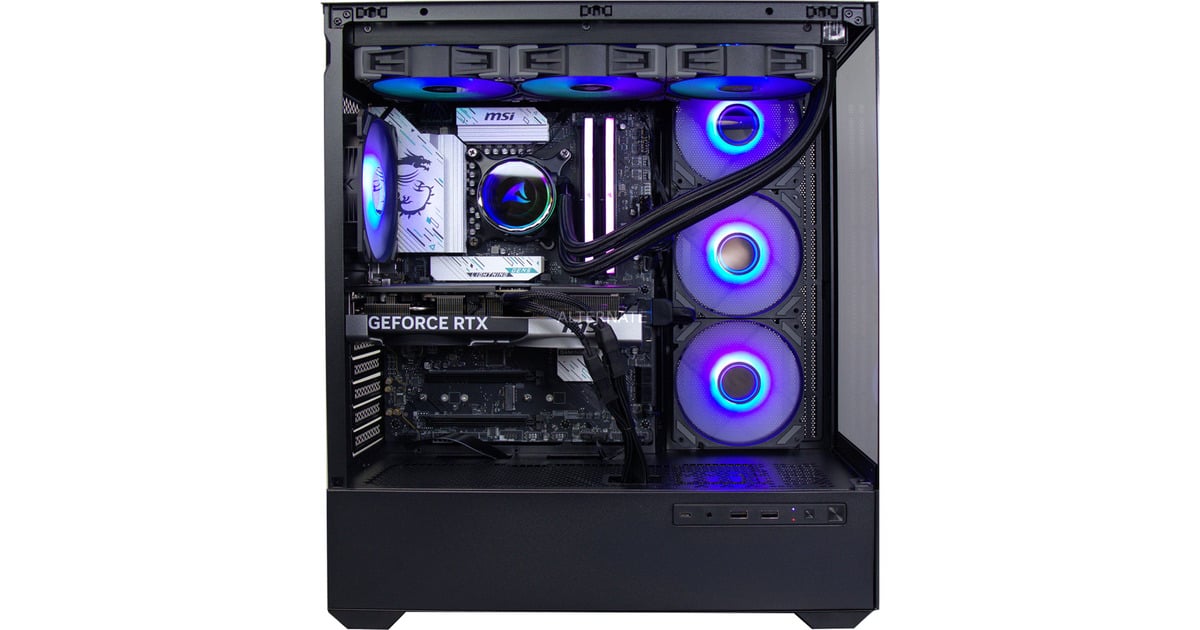 ALTERNATEThunderstorm Pro Core Ultra 7 - RTX 5070 gaming pc  (Zwart | Core Ultra 7 265KF | RTX 5070 | 32 GB | 2 TB SSD)