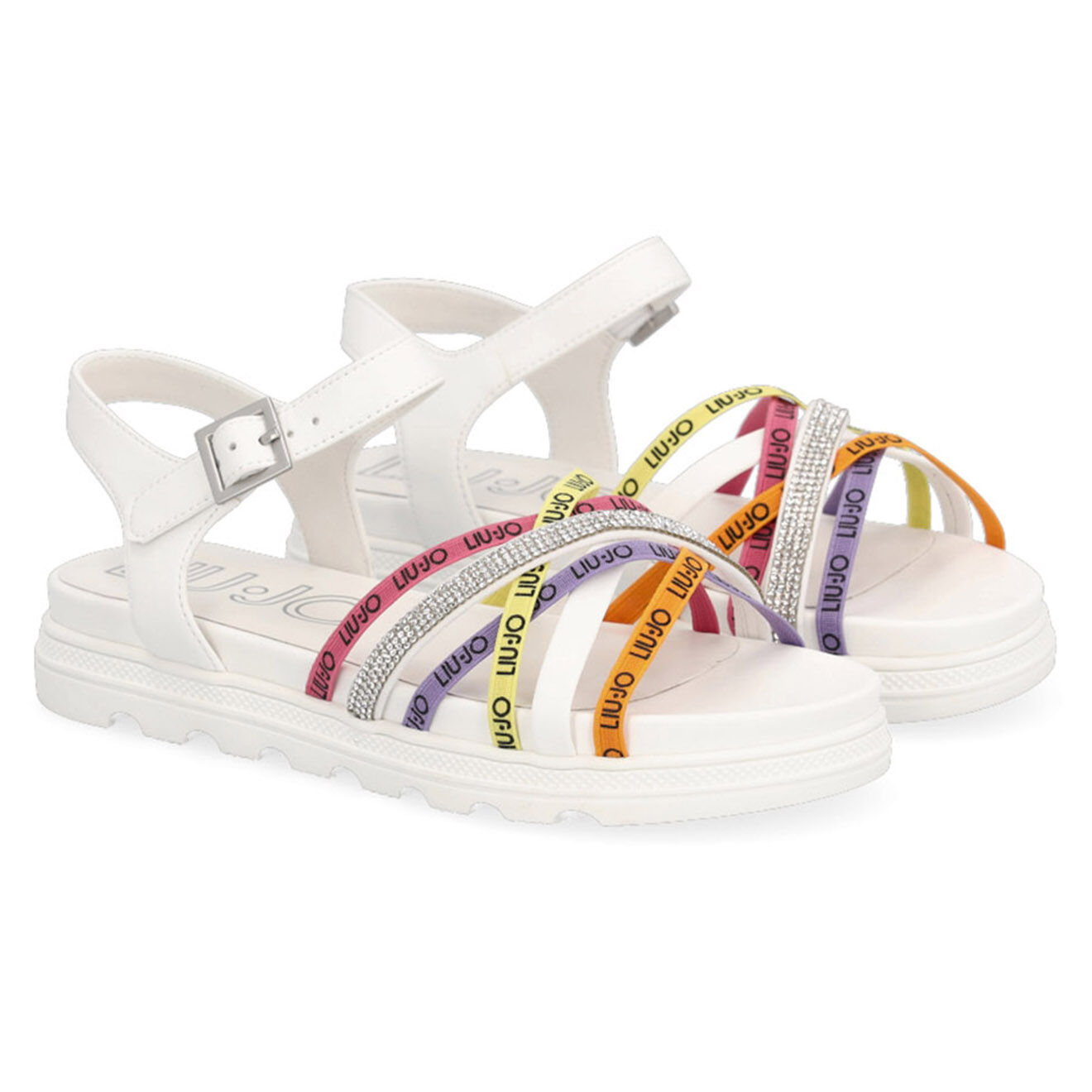 Liu-Jo Sandales en Cuir Desy blanc/multicolore