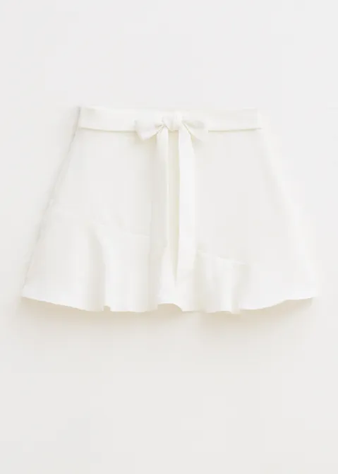 Skort met riem off-white (WIT.O)