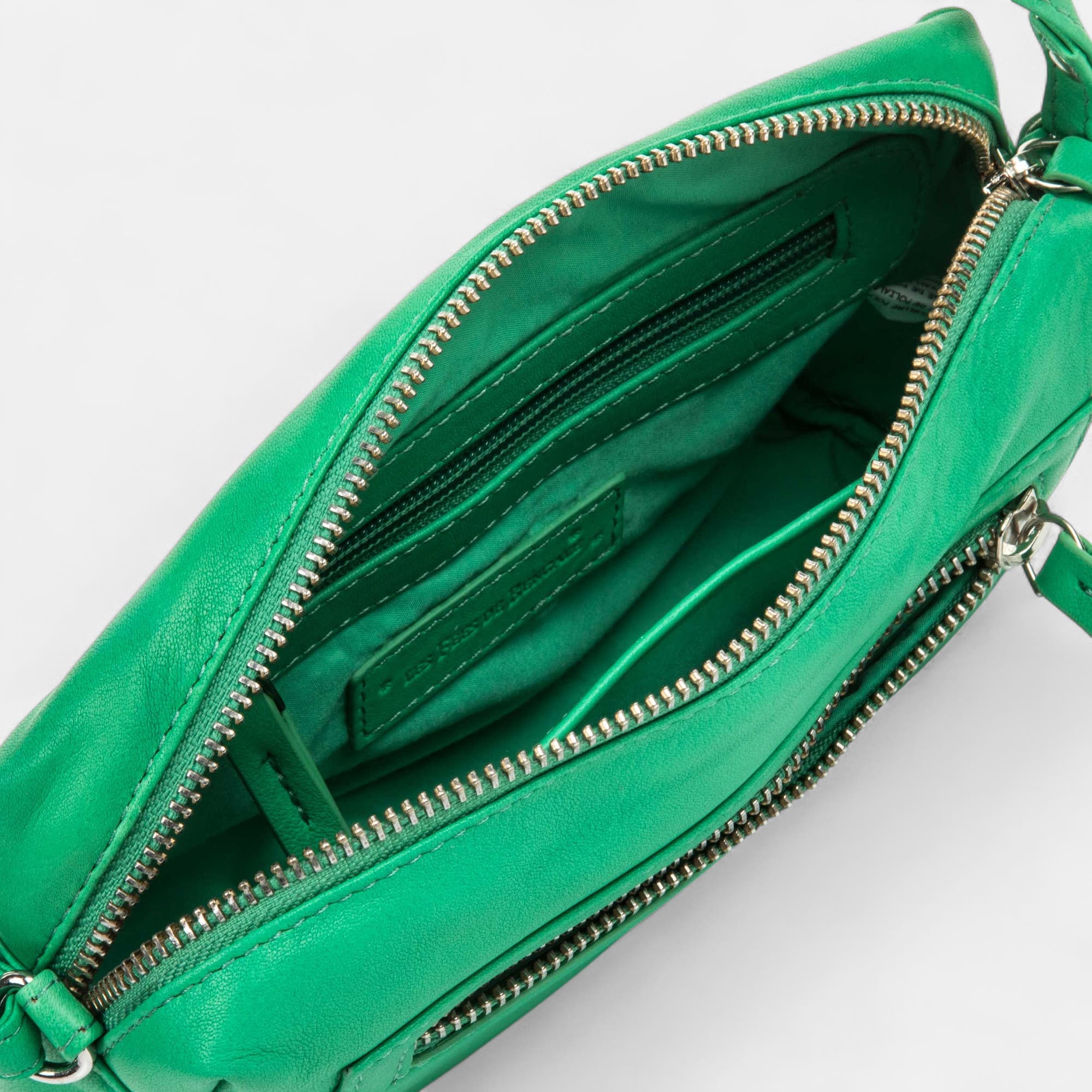 Sac bandoulière en cuir vert