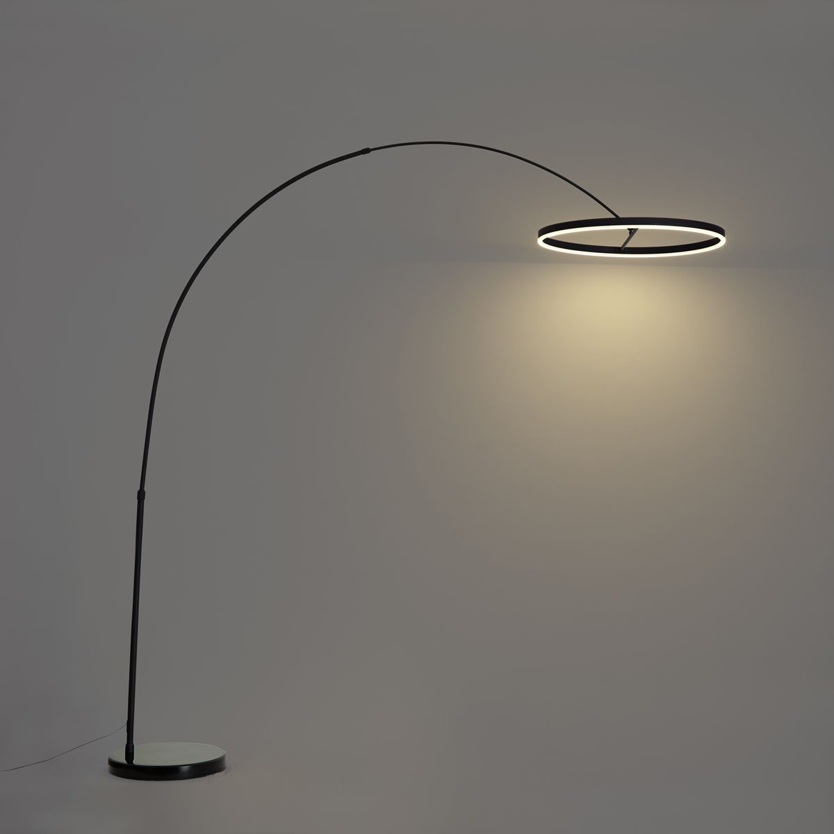 Design booglamp zwart incl. LED 3-staps dimbaar - Anello