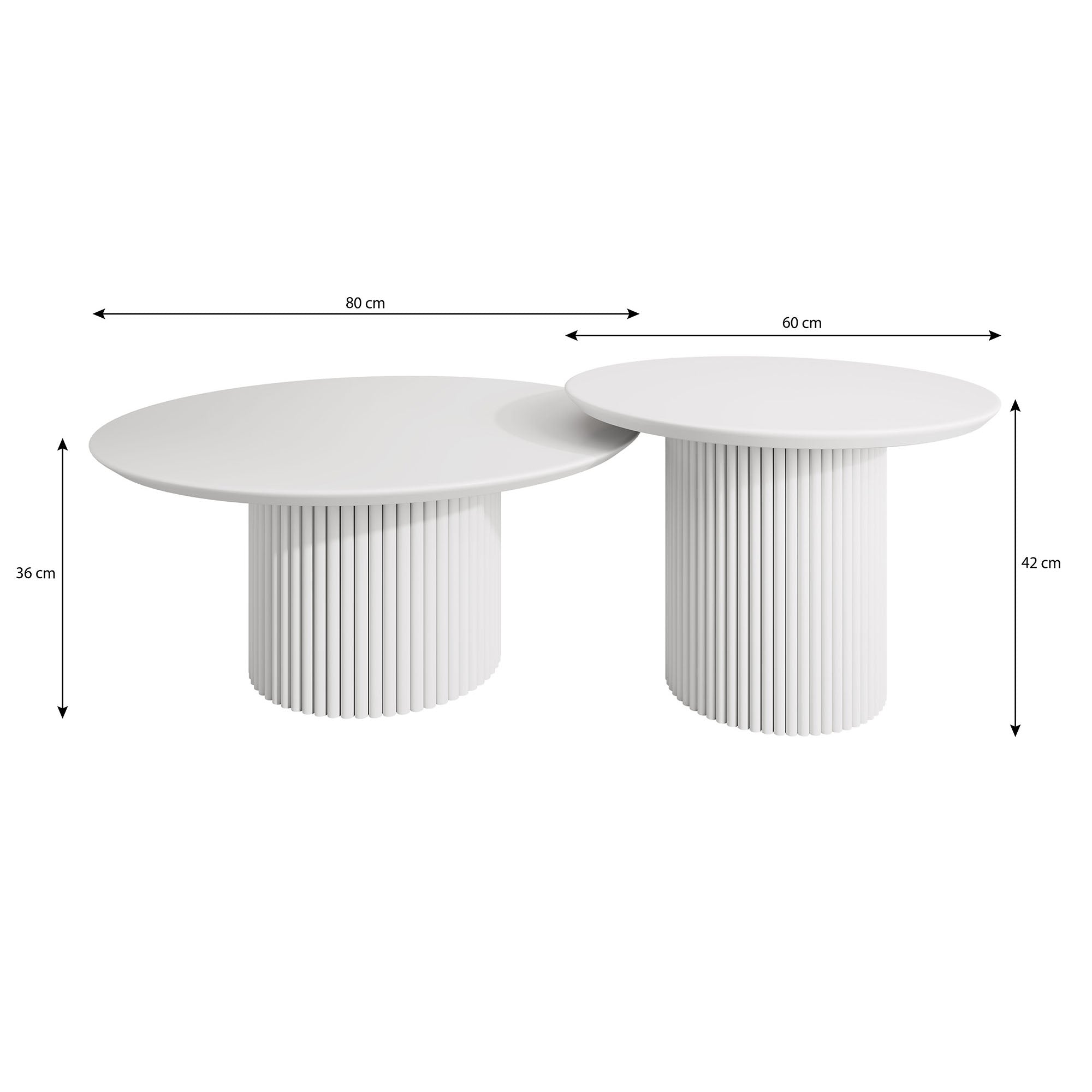 Mixx - Salontafel set van 2 - Wit - 80x36 cm