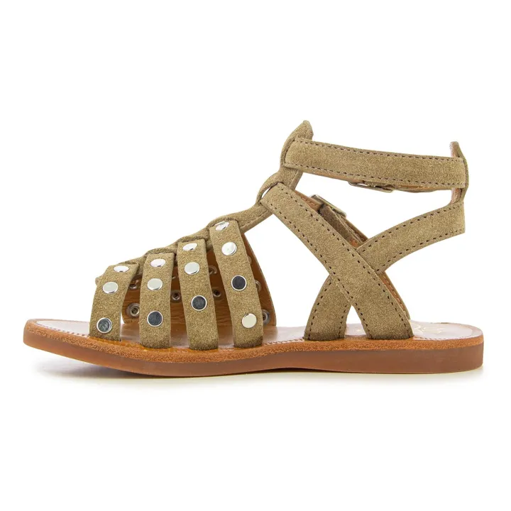 Pom d'Api Sandales Plagette Stud | Marron