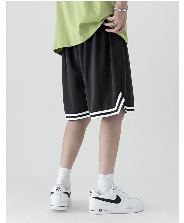Wewewow - Shorts met contrasterende rand en trekkoord in de taille