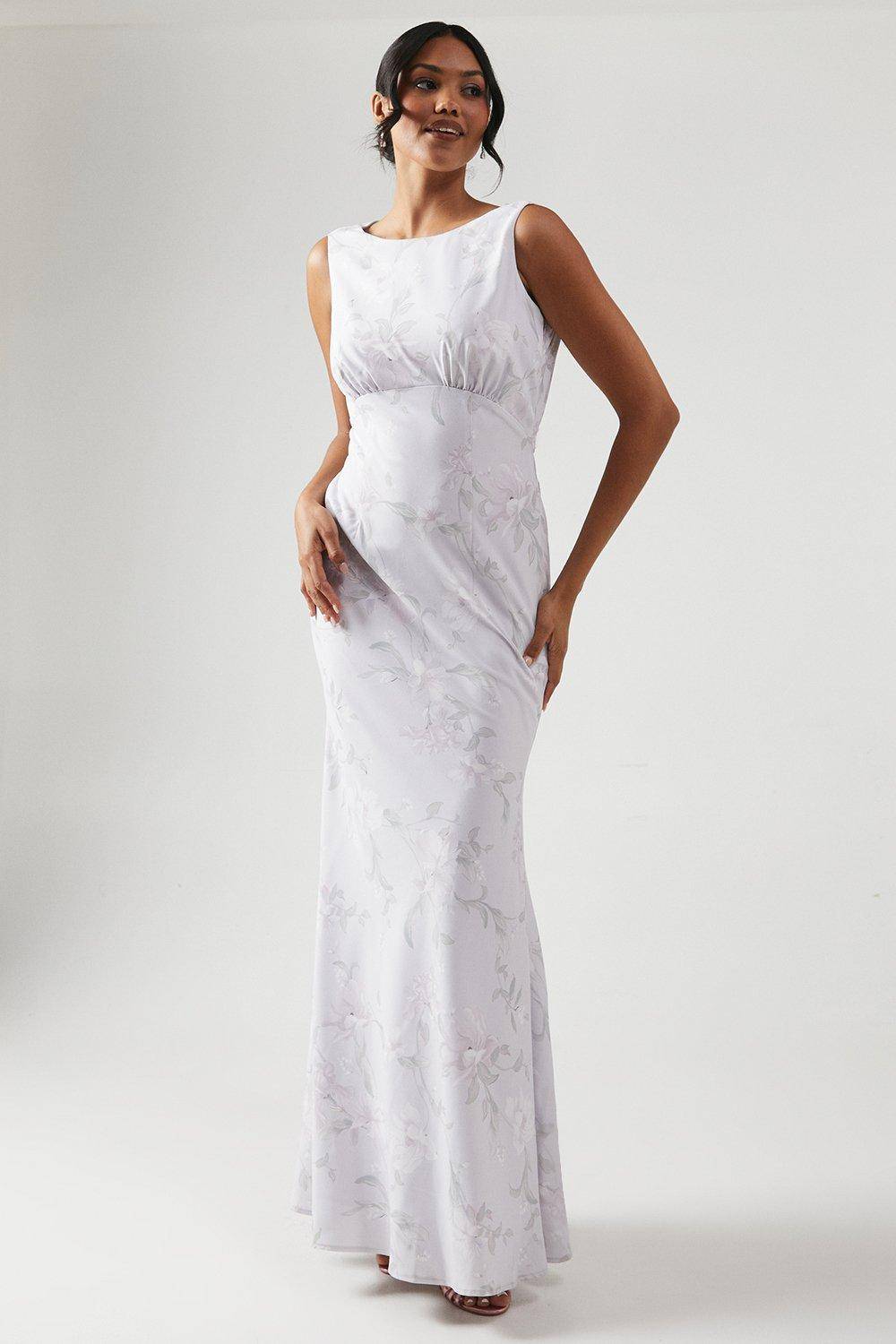 Coast Robe de Demoiselle d'Honneur Imprimée à Dos Drapé