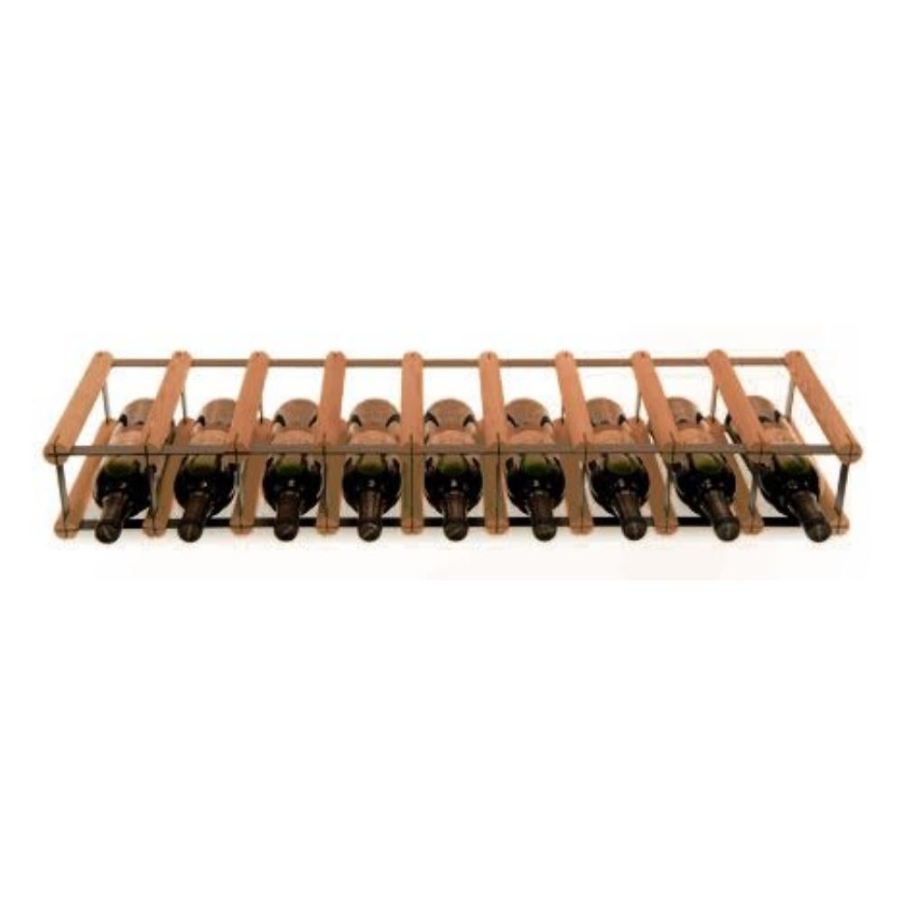 PROREGAL Modulair Wijnrek Vinotega Mod Metaal HxBxD 12,5 x 92,5 x 24,5 cm 9 x 1 Flessen Massief Dennenhout Bruin Geolied
