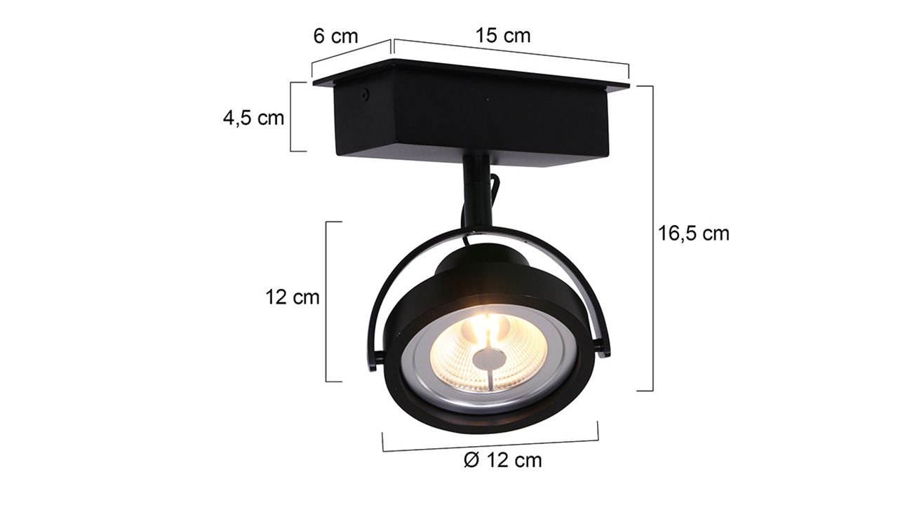 Plafondlamp 1450ZW Lenox B6 x D12 cm