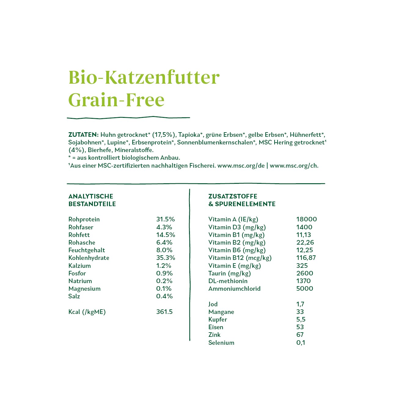 Yarrah Bio Trockenfutter für Katzen Adult/Kätzchen Huhn & Fisch (MSC) 2,4 kg
