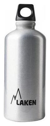 gourde futura de avec bouchon à vis  anneau et goulot étroit 600 ml - argent
