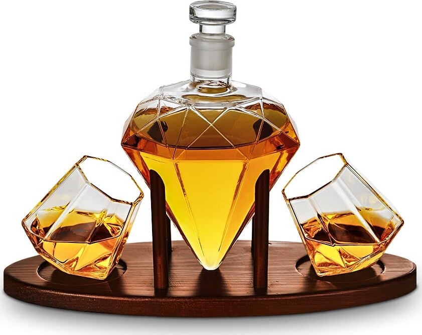 Diamant Karaffel Sæt Med Glas Til Whisky