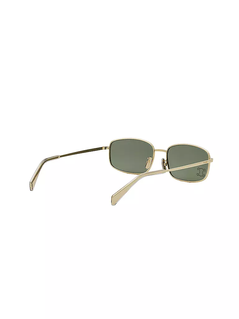 CELINE Triomphe schwarze eckige Sonnenbrille gold