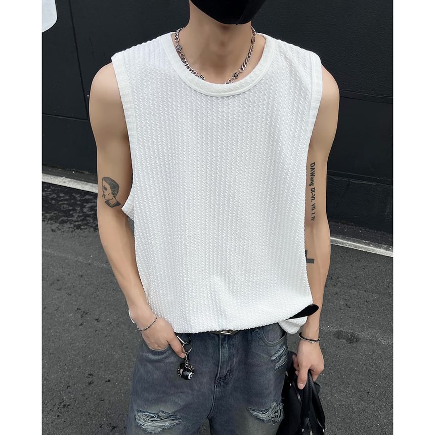 Freehop - Tanktop met ronde hals en effen patroon