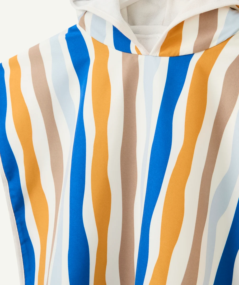 LASSIGSERVIETTE PONCHO BÉBÉ GARÇON ANTI-UV AVEC RAYURES COLORÉES