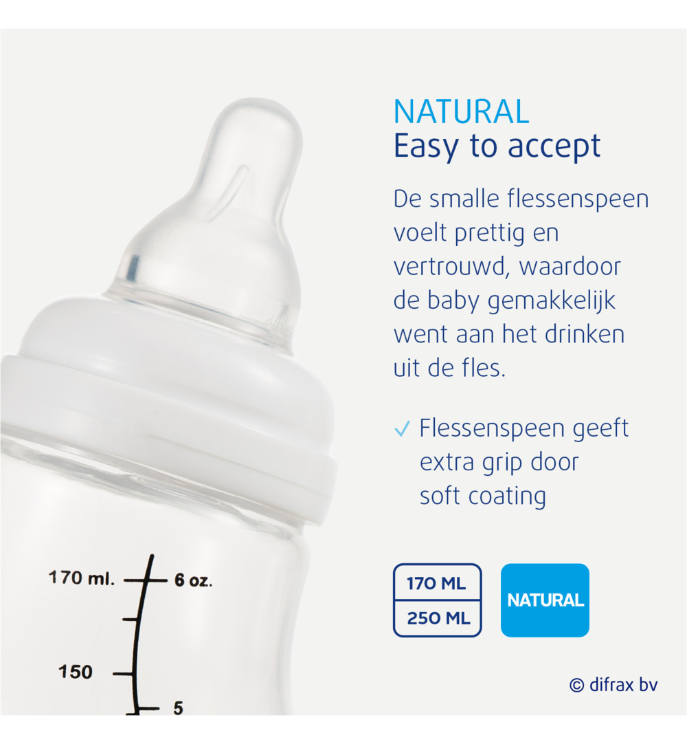 Difrax S-Fles natural roze (250 ml)