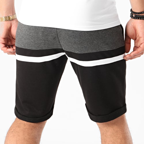 Short Jogging Tricolore 1059 Noir Anthracite Blanc