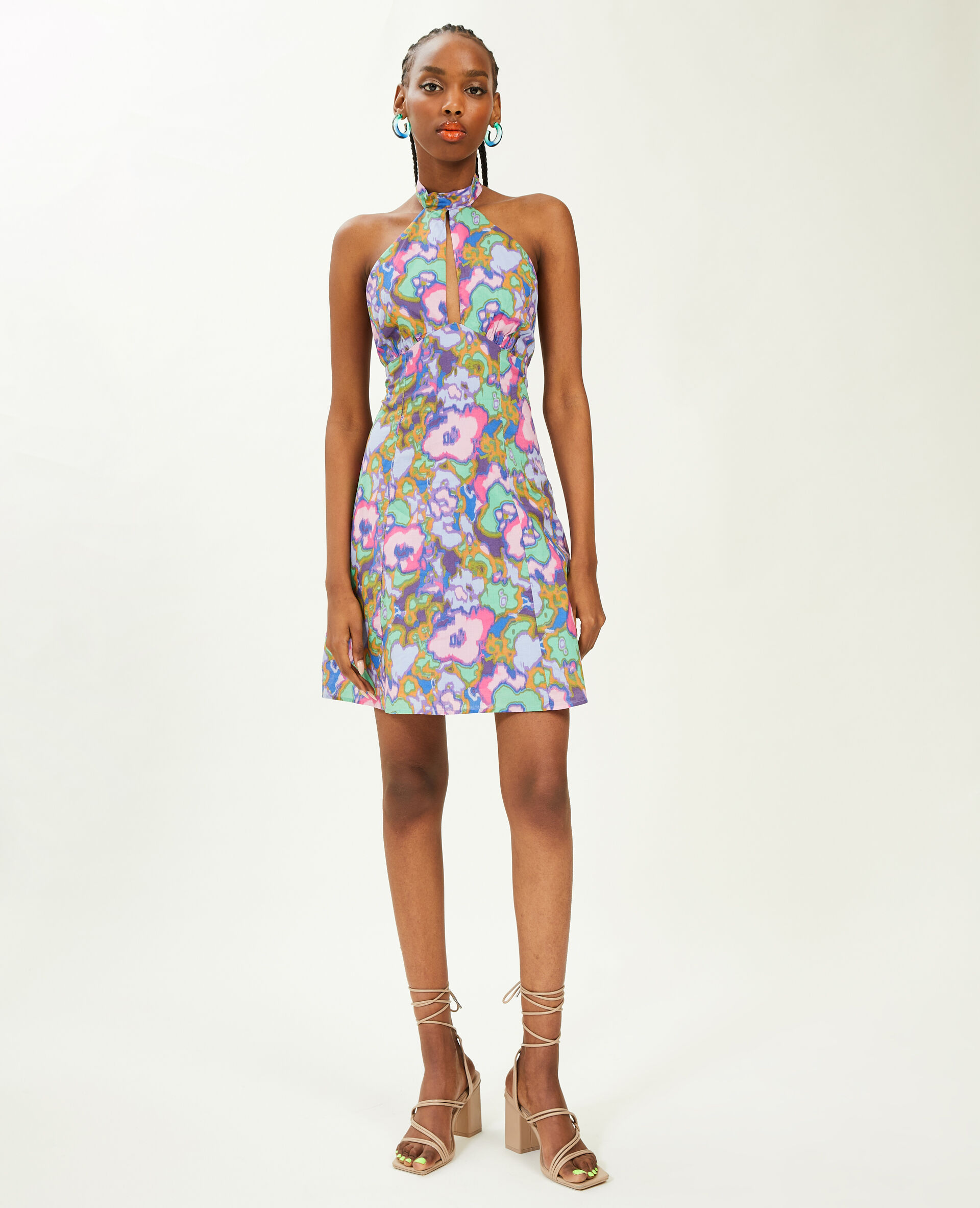 Robe courte dos-nu - Violet