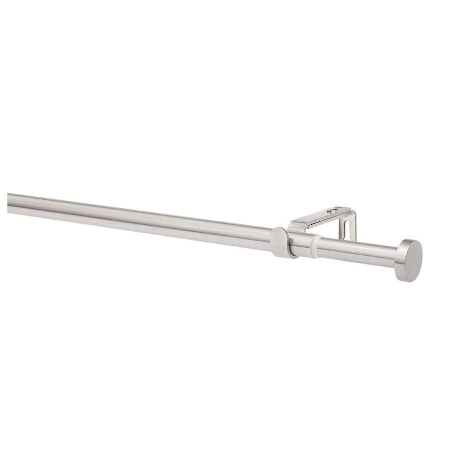 Gordijnroedeset 160-300cm grijs rvs - Ø16-19mm (1208979)