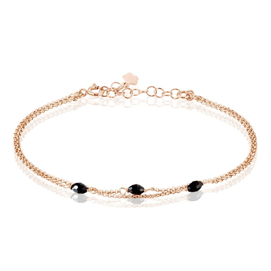 Bracelet Diamantine Argent Rose Pierre De Synthese