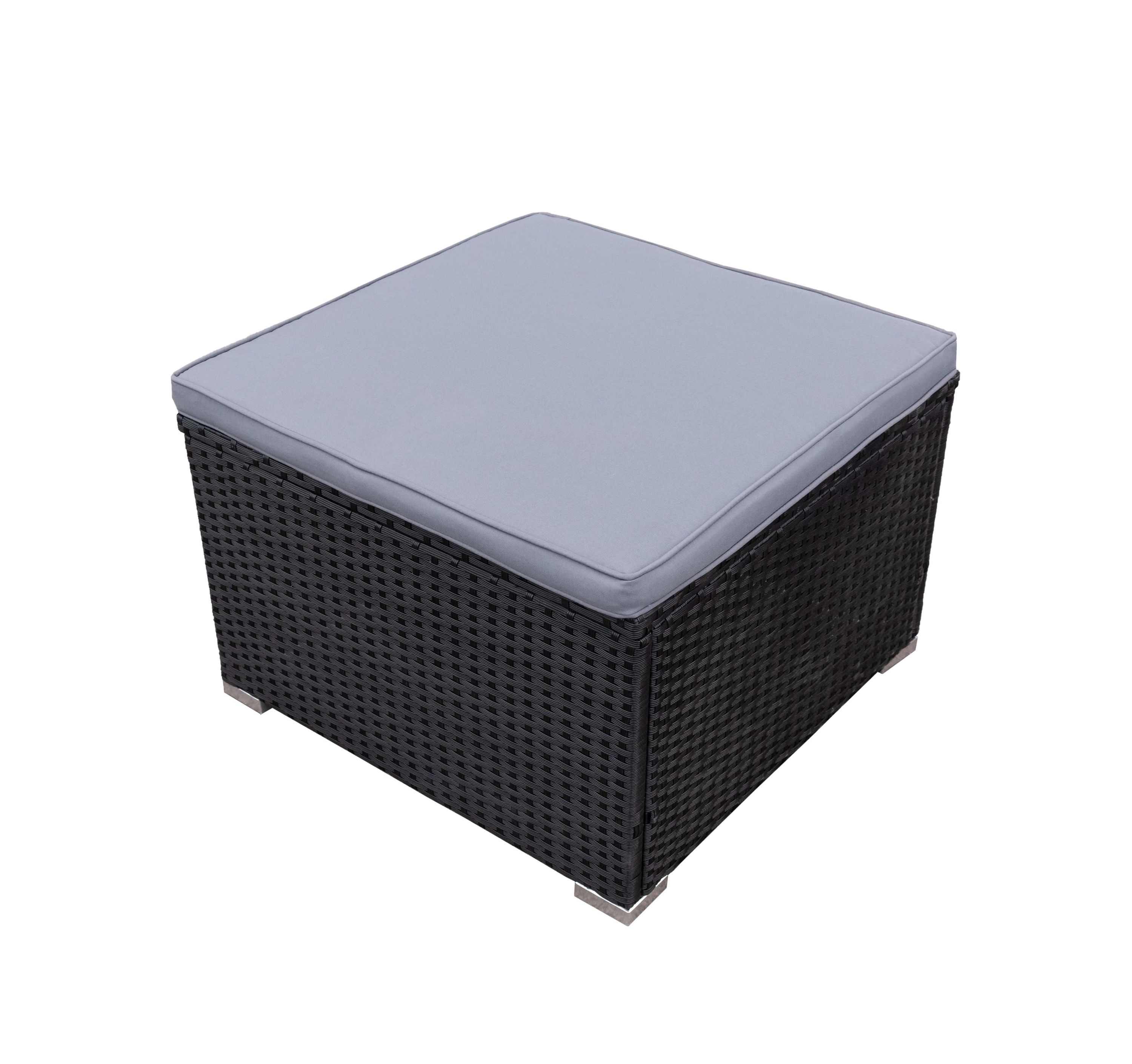 Rattanlounge SALERNO schwarz/anthrazit