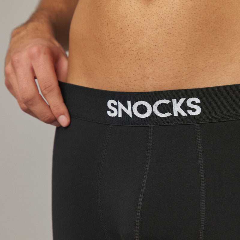 Lange Boxershorts aus Bio-Baumwolle Schwarz