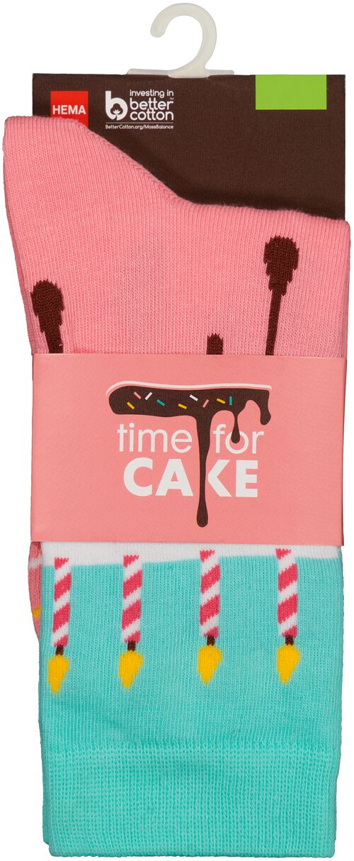 chaussettes avec coton time for cake rose