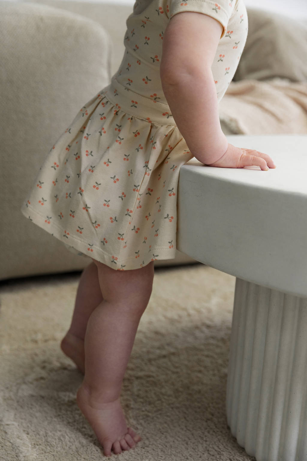 Dirkje jurk Dress ss met all over print wit