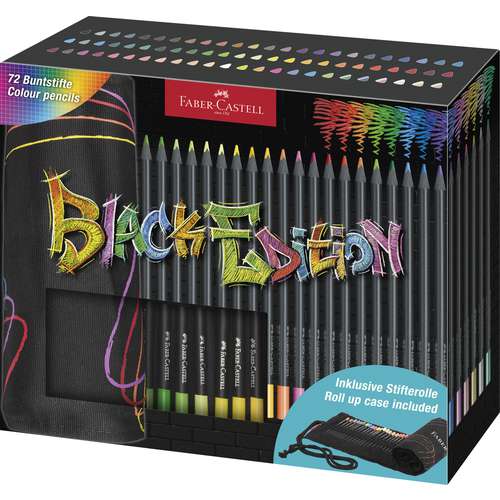 FABER-CASTELL Black Edition Buntstifte, 72er-Stifterolle