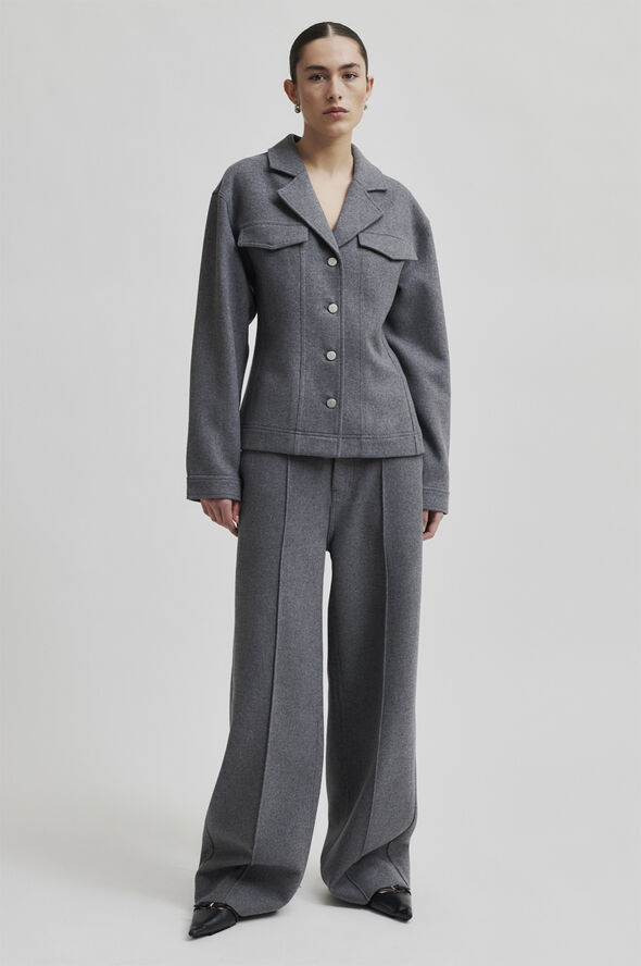 Second Female Vall Wool Trousers Grey melange