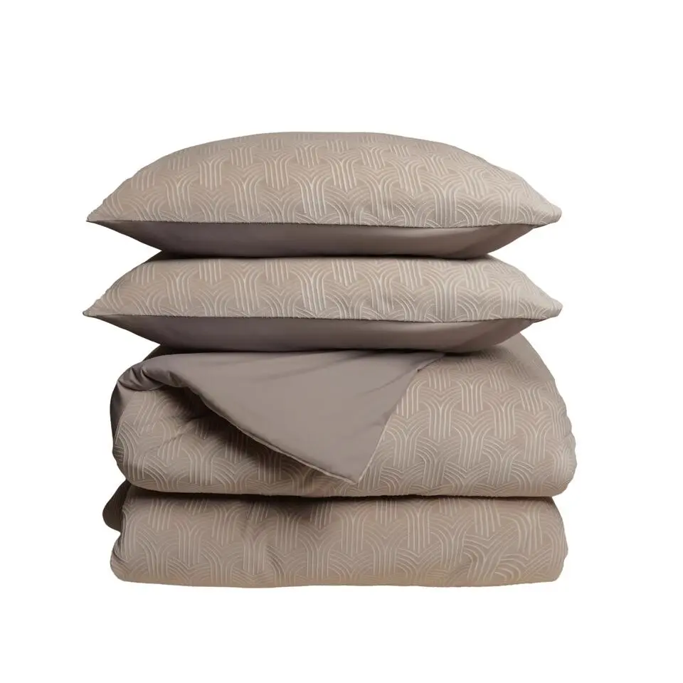 Dekbedovertrek Japandi 200x220 – Flanel Fleece – Zacht & Warm – Taupe