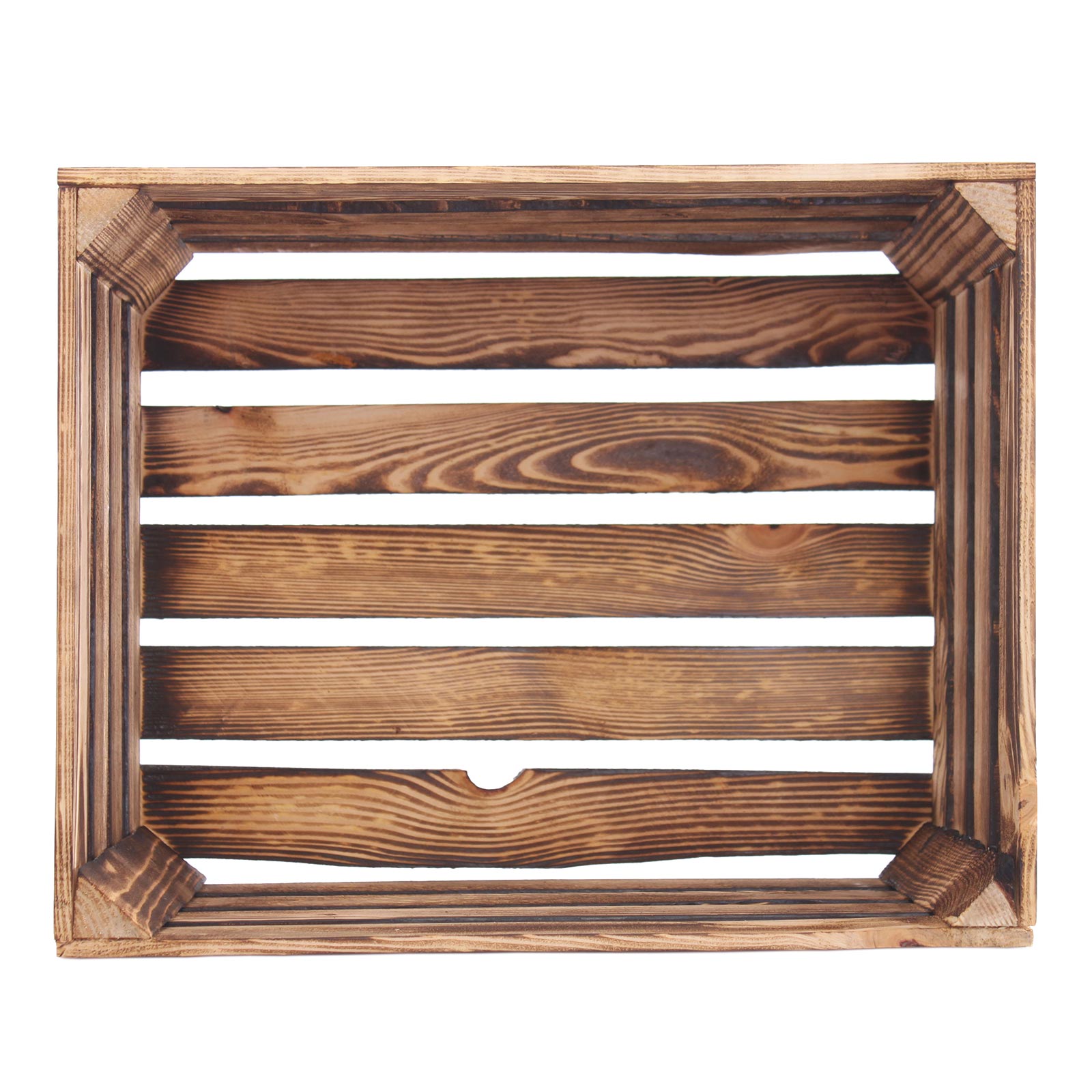 Deko-Holzkiste - natur geflammt matt - 40x30 cm