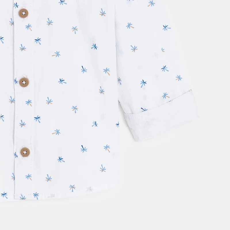 Chemise modulable palmiers blanc bébé garçon Blanc