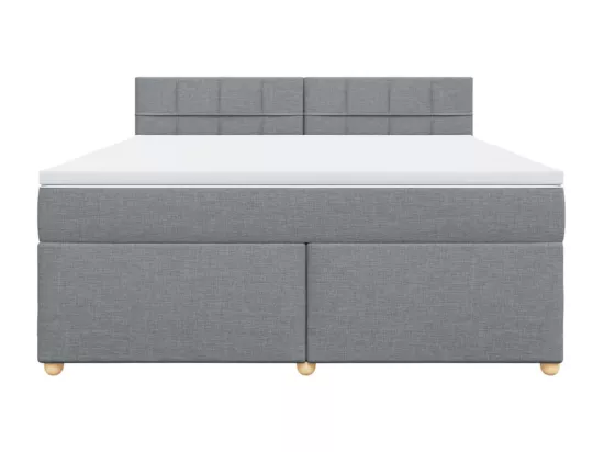 Sommier à lattes de lit avec matelas Gris clair 180x200cm Tissu