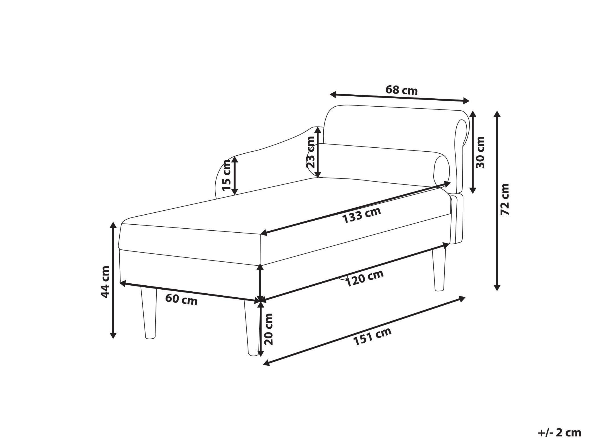 Rechtszijdige chaise longue YVOIRE Stof Beige