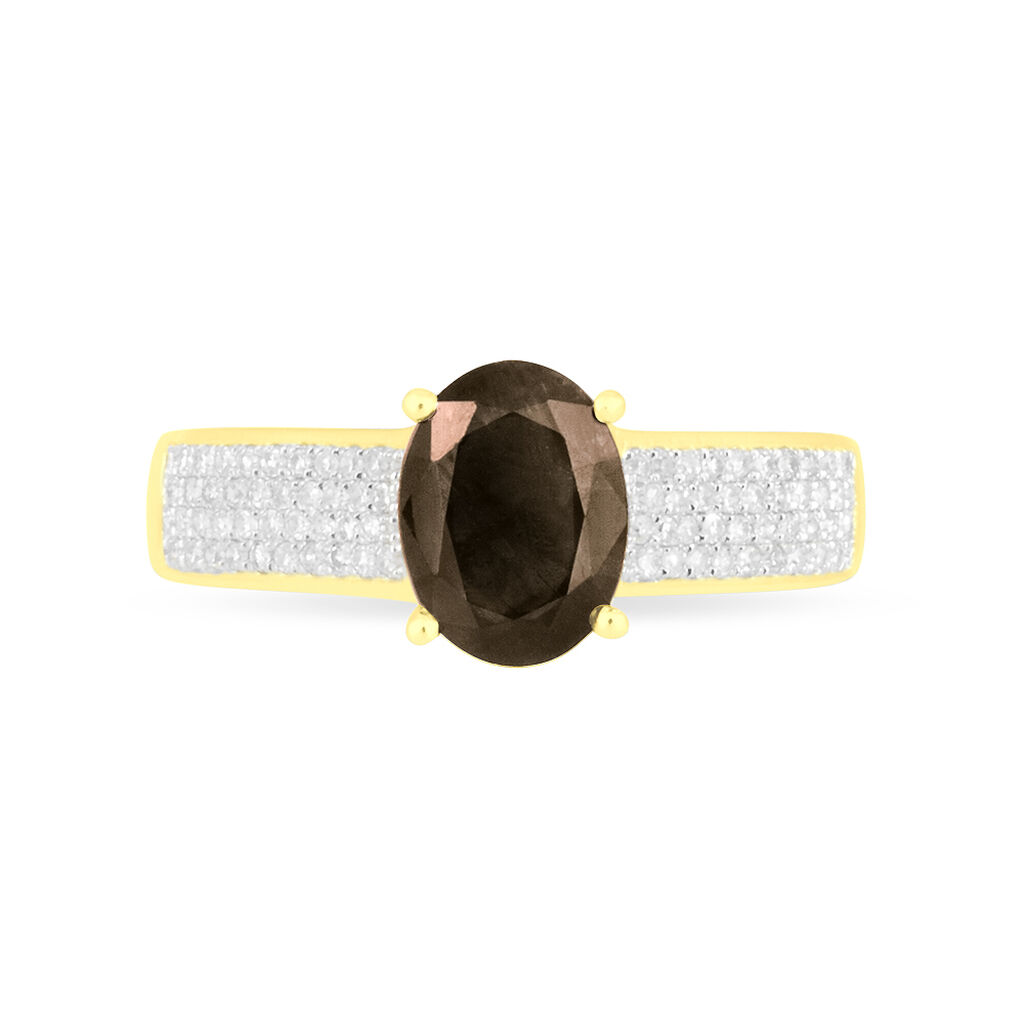 Bague Crista Or Jaune Quartz Et Diamant