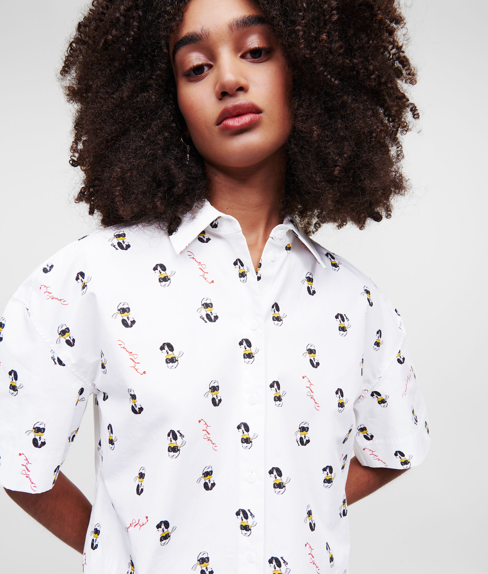 CHEMISE CROPPED EN POPELINE DS x KARL LAGERFELD