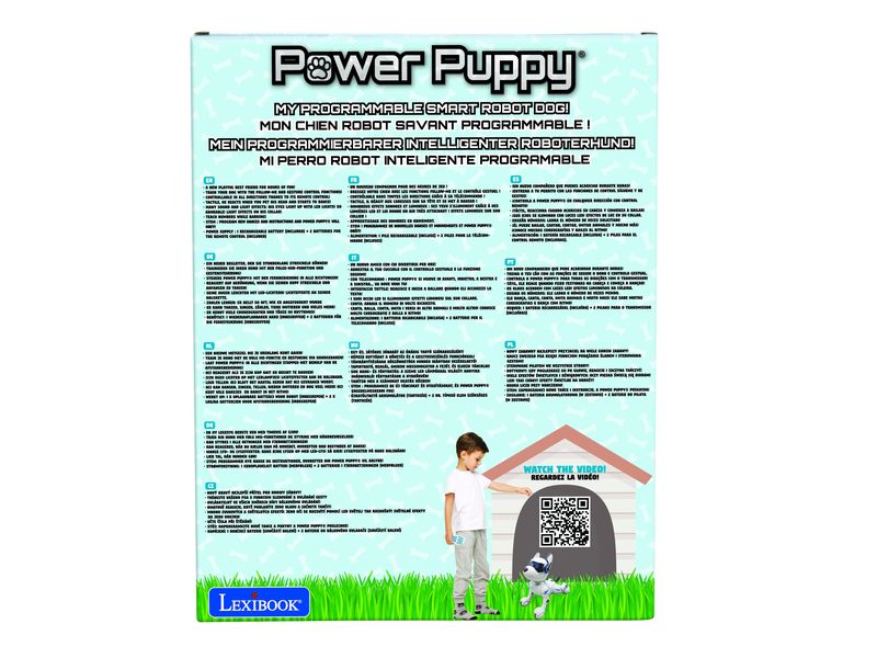 Lexibook Power Puppy Roboterhund mit Fernbedienung Programmierbarer, taktiler Roboterhund mit Wissen